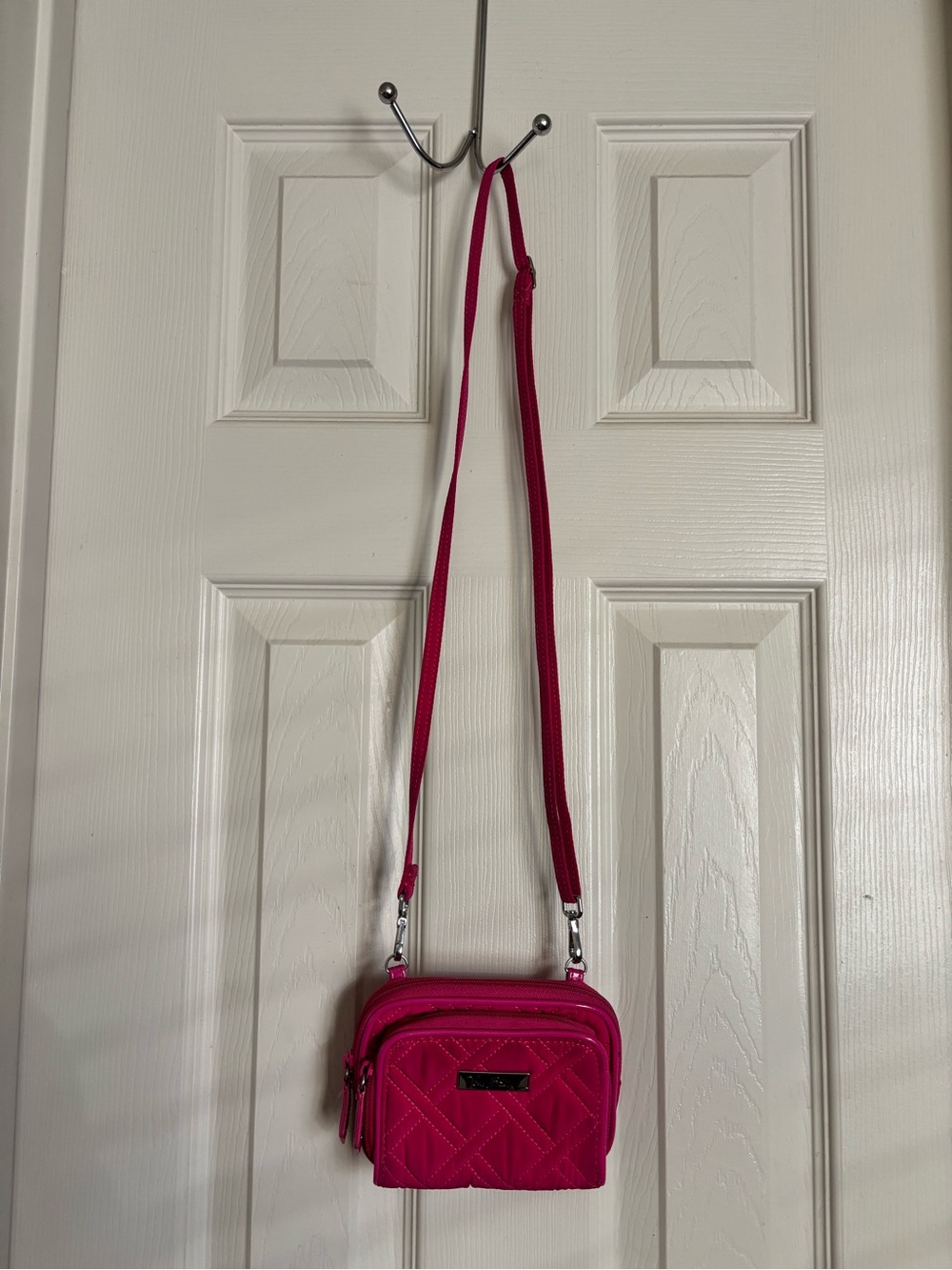 Vera Bradley Quilted Crossbody Bag in Hot Pink